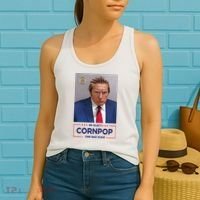 Trump Mugshot ReElect Cornpop One Bad Dude Women's Tank Top thumb 2