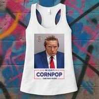 Trump Mugshot ReElect Cornpop One Bad Dude Women's Tank Top thumb 3