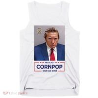 Trump Mugshot ReElect Cornpop One Bad Dude Tank Top thumb 0