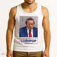 Trump Mugshot ReElect Cornpop One Bad Dude Tank Top thumb 3