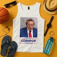 Trump Mugshot ReElect Cornpop One Bad Dude Tank Top thumb 4