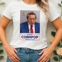 Trump Mugshot ReElect Cornpop One Bad Dude Women's T-Shirt thumb 2