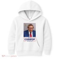 Trump Mugshot ReElect Cornpop One Bad Dude Kids Hoodie thumb 0