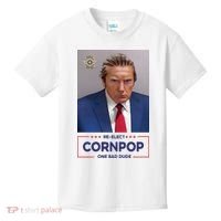 Trump Mugshot ReElect Cornpop One Bad Dude Kids T-Shirt thumb 0