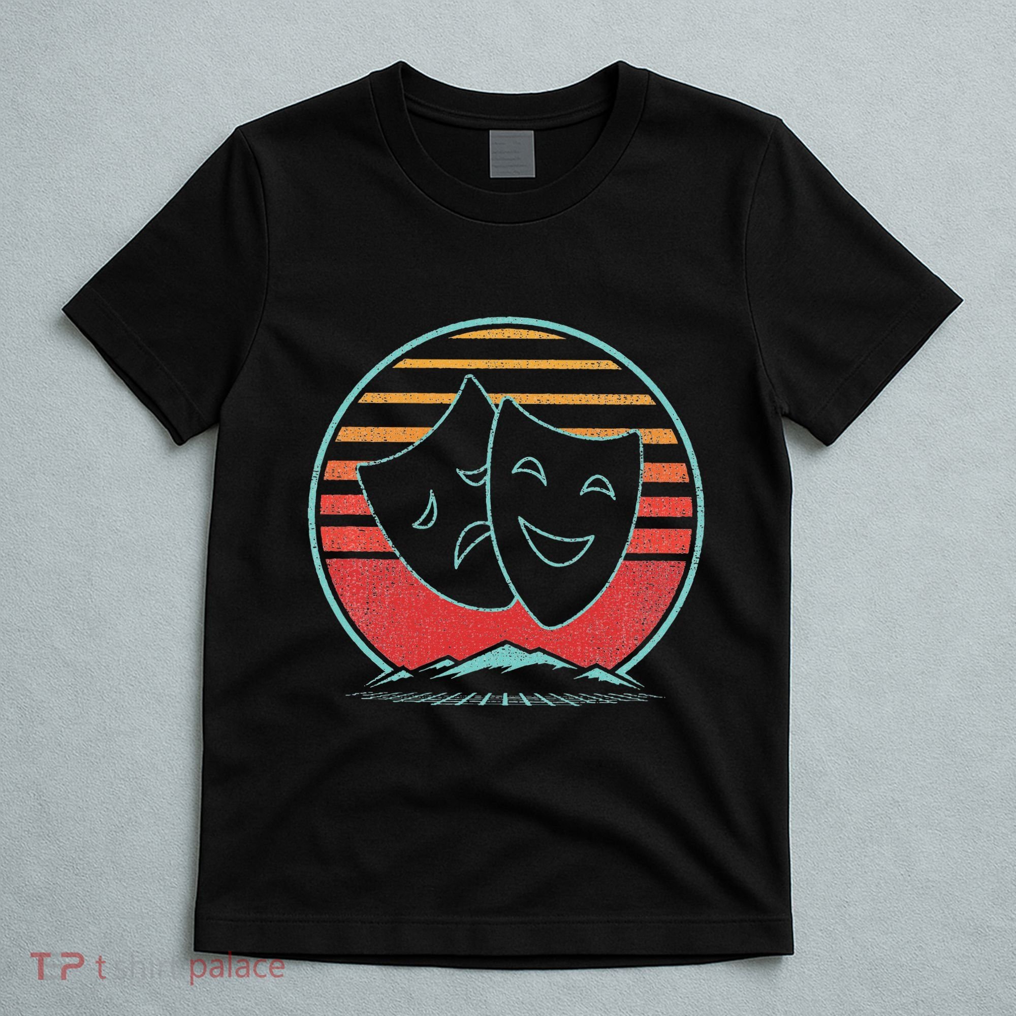 Theatre Masks Retro 80s Style Drama Actress Actor Gift T-Shirt
