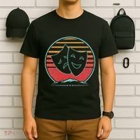 Theatre Masks Retro 80s Style Drama Actress Actor Gift T-Shirt thumb 6