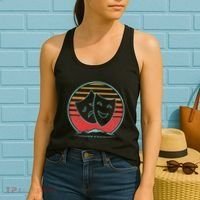 Theatre Masks Retro 80s Style Drama Actress Actor Gift Women's Tank Top thumb 2