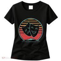 Theatre Masks Retro 80s Style Drama Actress Actor Gift Women's T-Shirt thumb 0
