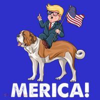 Trump Merica Riding A Saint Bernard Dog Patriotic 4th July Gift Toddler Hoodie thumb 2
