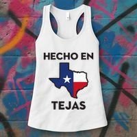 Texan Mexican Roots Hecho En Tejas Mexico Texas American Women's Tank Top thumb 3