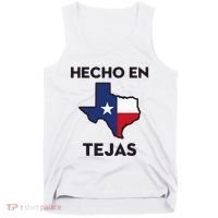 Texan Mexican Roots Hecho En Tejas Mexico Texas American Tank Top thumb 0