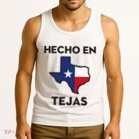 Texan Mexican Roots Hecho En Tejas Mexico Texas American Tank Top thumb 3
