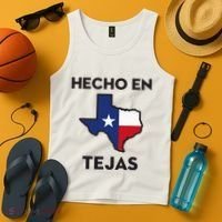 Texan Mexican Roots Hecho En Tejas Mexico Texas American Tank Top thumb 4