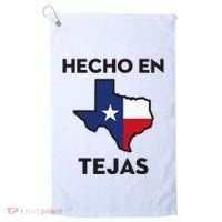 Texan Mexican Roots Hecho En Tejas Mexico Texas American Golf Towel thumb 0