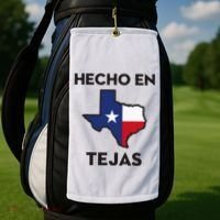 Texan Mexican Roots Hecho En Tejas Mexico Texas American Golf Towel thumb 2