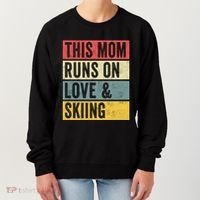 This Mom Runs On Love And Skiing Skier Snow Jet Ski Cool Gift Women's Sweatshirt thumb 0