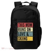 This Mom Runs On Love And Skiing Skier Snow Jet Ski Cool Gift Backpack thumb 0
