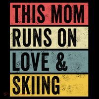 This Mom Runs On Love And Skiing Skier Snow Jet Ski Cool Gift Coffee Mug thumb 5