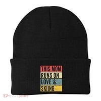 This Mom Runs On Love And Skiing Skier Snow Jet Ski Cool Gift Beanie thumb 0