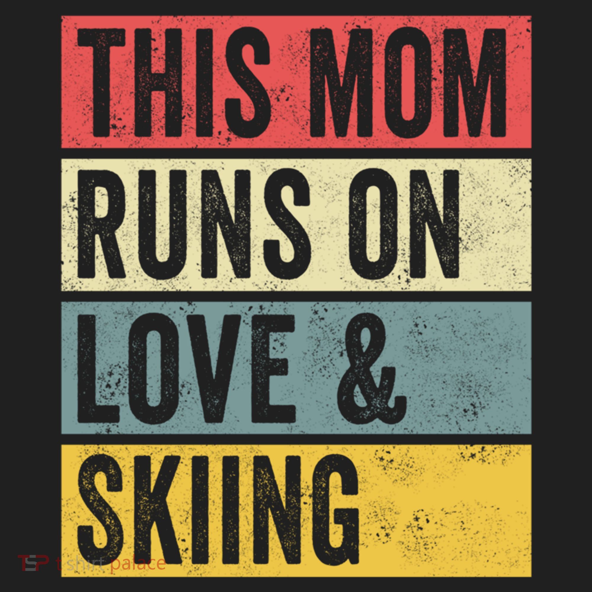This Mom Runs On Love And Skiing Skier Snow Jet Ski Cool Gift Beanie