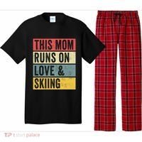 This Mom Runs On Love And Skiing Skier Snow Jet Ski Cool Gift Pajama Set thumb 0