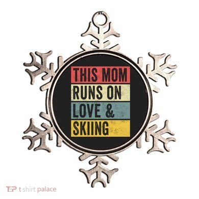 This Mom Runs On Love And Skiing Skier Snow Jet Ski Cool Gift Ornament