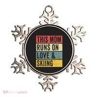This Mom Runs On Love And Skiing Skier Snow Jet Ski Cool Gift Ornament thumb 0