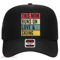 This Mom Runs On Love And Skiing Skier Snow Jet Ski Cool Gift Hat thumb 0
