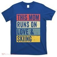 This Mom Runs On Love And Skiing Skier Snow Jet Ski Cool Gift T-Shirt thumb 0