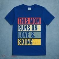 This Mom Runs On Love And Skiing Skier Snow Jet Ski Cool Gift T-Shirt thumb 5