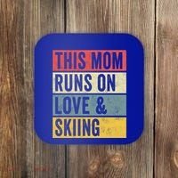 This Mom Runs On Love And Skiing Skier Snow Jet Ski Cool Gift Coaster thumb 0