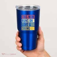 This Mom Runs On Love And Skiing Skier Snow Jet Ski Cool Gift Tumbler thumb 2