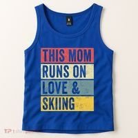 This Mom Runs On Love And Skiing Skier Snow Jet Ski Cool Gift Tank Top thumb 2