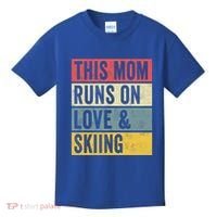 This Mom Runs On Love And Skiing Skier Snow Jet Ski Cool Gift Kids T-Shirt thumb 0