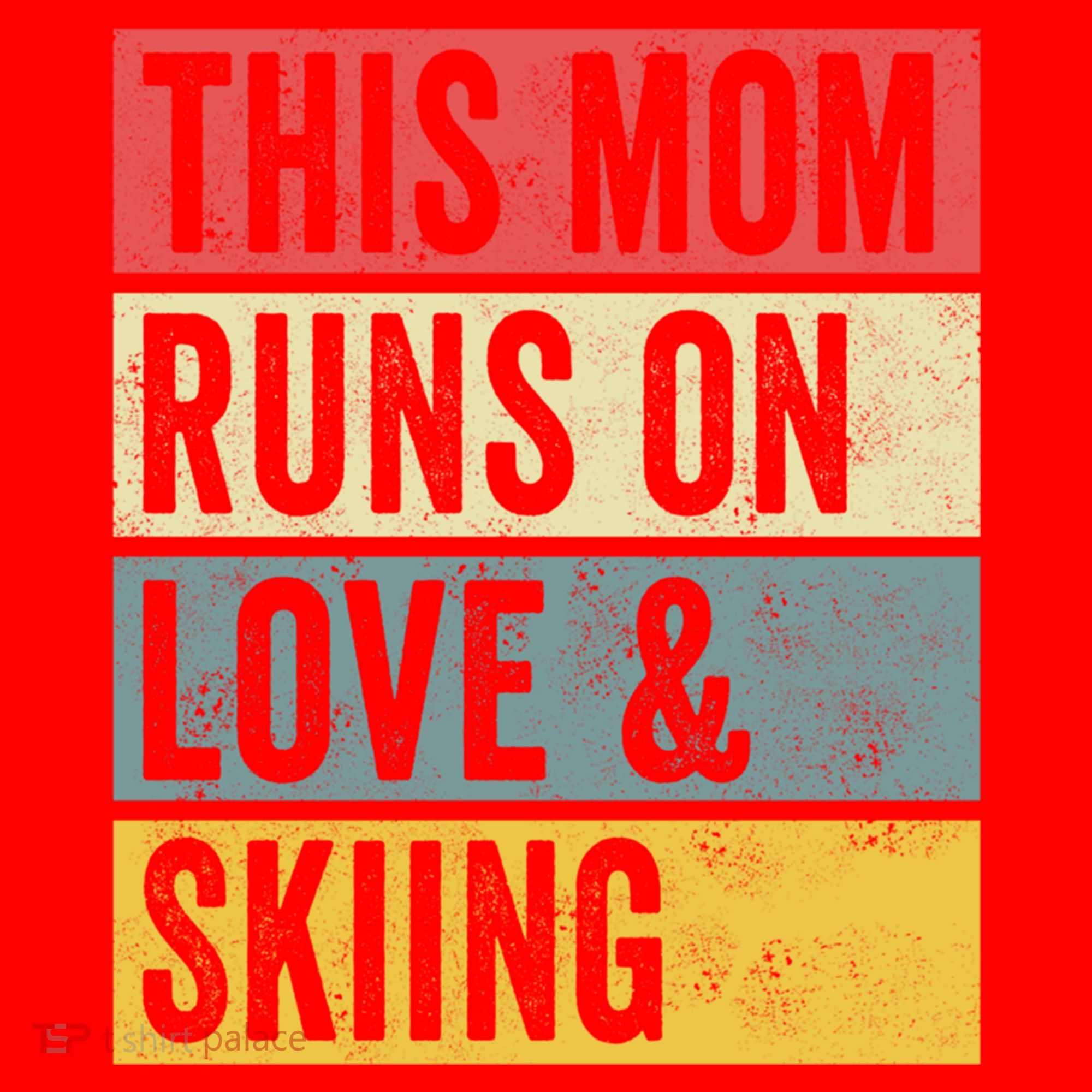 This Mom Runs On Love And Skiing Skier Snow Jet Ski Cool Gift Santa Hat