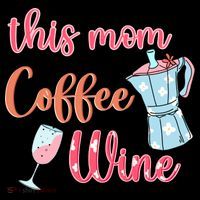 This Mom Runs On Coffee And Wine Coaster thumb 2