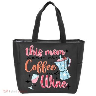 This Mom Runs On Coffee And Wine Tote Bag