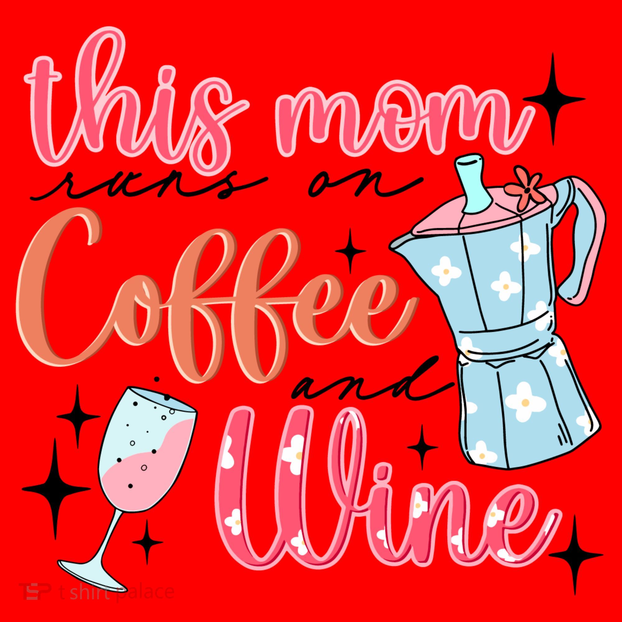 This Mom Runs On Coffee And Wine Santa Hat