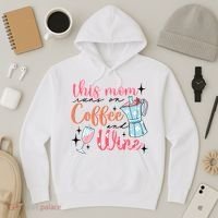 This Mom Runs On Coffee And Wine Hoodie thumb 3