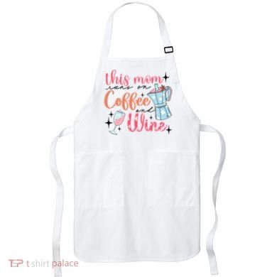 This Mom Runs On Coffee And Wine Apron