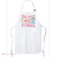 This Mom Runs On Coffee And Wine Apron thumb 0