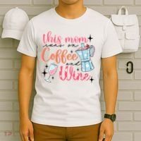This Mom Runs On Coffee And Wine T-Shirt thumb 6