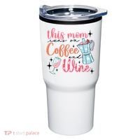 This Mom Runs On Coffee And Wine Tumbler thumb 0