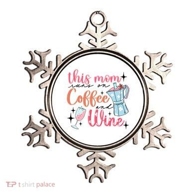 This Mom Runs On Coffee And Wine Ornament