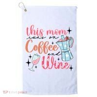 This Mom Runs On Coffee And Wine Golf Towel thumb 0