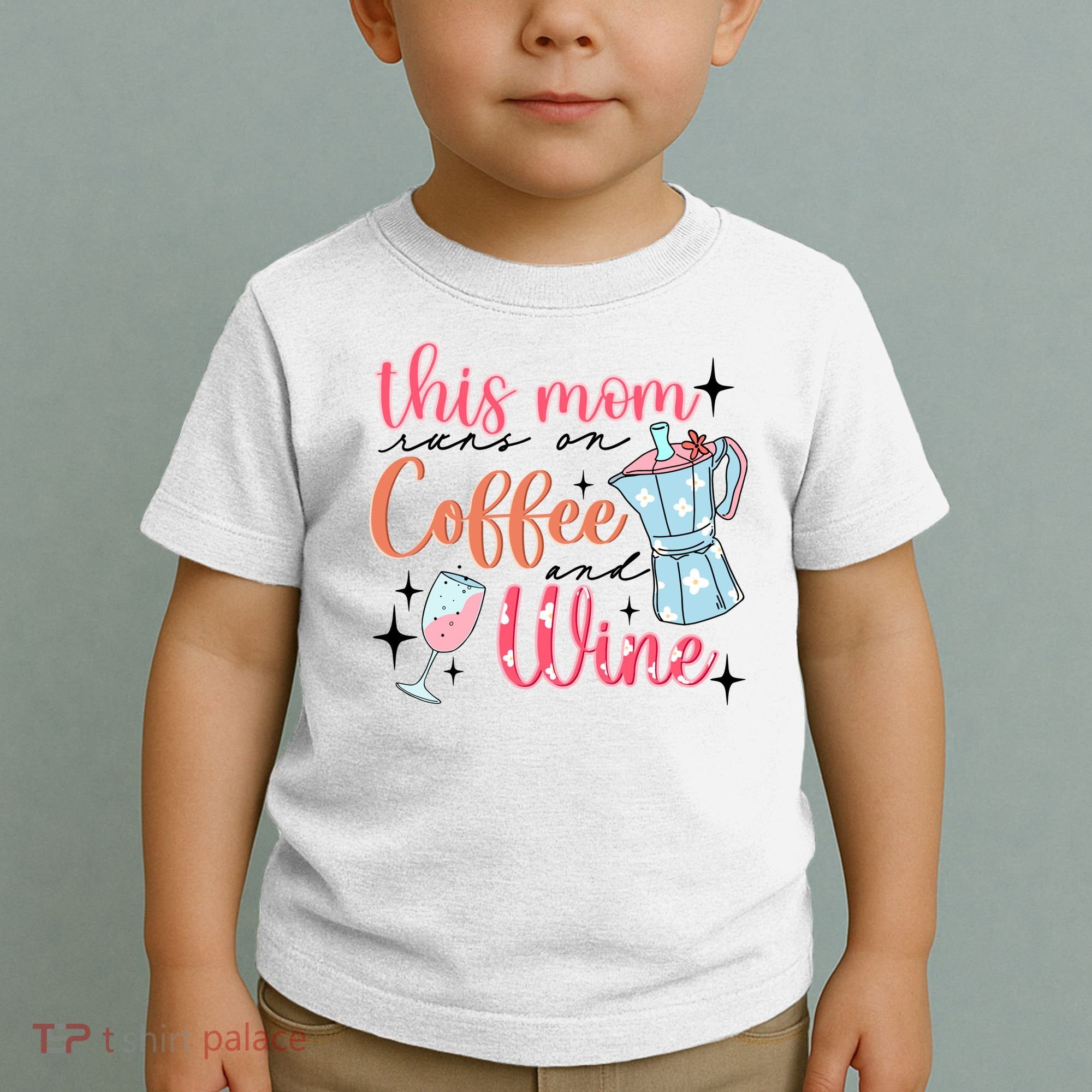 This Mom Runs On Coffee And Wine Toddler T-Shirt