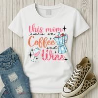 This Mom Runs On Coffee And Wine Women's T-Shirt thumb 3