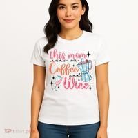 This Mom Runs On Coffee And Wine Women's T-Shirt thumb 4