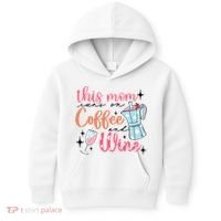This Mom Runs On Coffee And Wine Kids Hoodie thumb 0