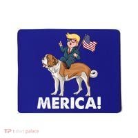 Trump Merica Riding A Saint Bernard Dog Patriotic 4th July Cute Gift Mousepad thumb 0